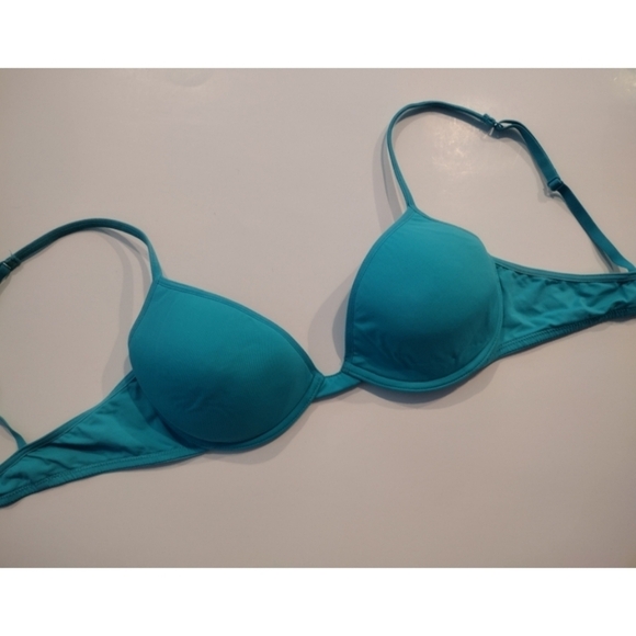 Pink Victoria's Secret turquoise plunge push up underwire bra size 34B - Picture 4 of 9